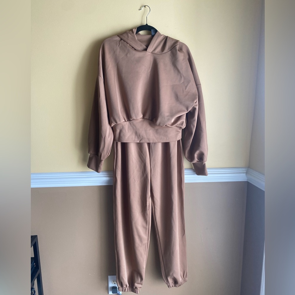 Chocolate color co-ord sweat set